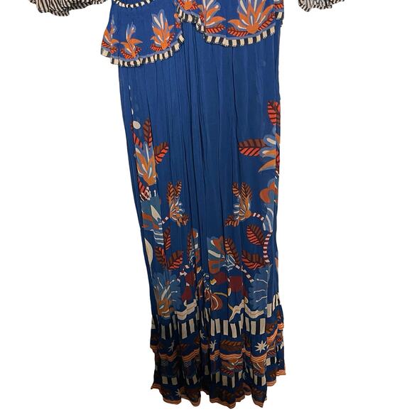 FARM Rio Navy Maxi Dress with Blue and Rust Floral Print - Picture 5 of 8